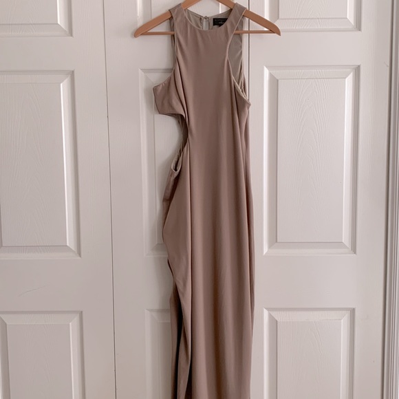 Michael Costello x REVOLVE Rylan Midi Dress in Taupe Size L - Picture 6 of 10